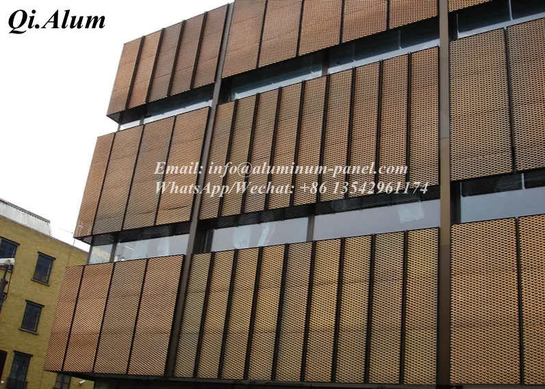 panneau en aluminium décoratif en maille, panneau en aluminium perforé