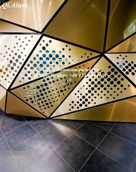 Plaque perforée en aluminium 2,0 mm pour décoration de rideau mural intérieur/extérieur — Foshan Qi Aluminum Decorative Materials Co., Ltd