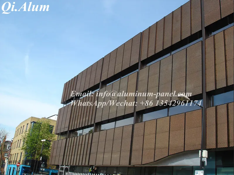 panneau en aluminium décoratif en maille, panneau en aluminium perforé